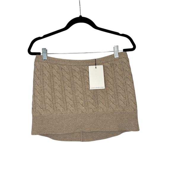 NWT Christopher Esber Cable Knit Micro Skirt in Tan - Picture 4 of 9